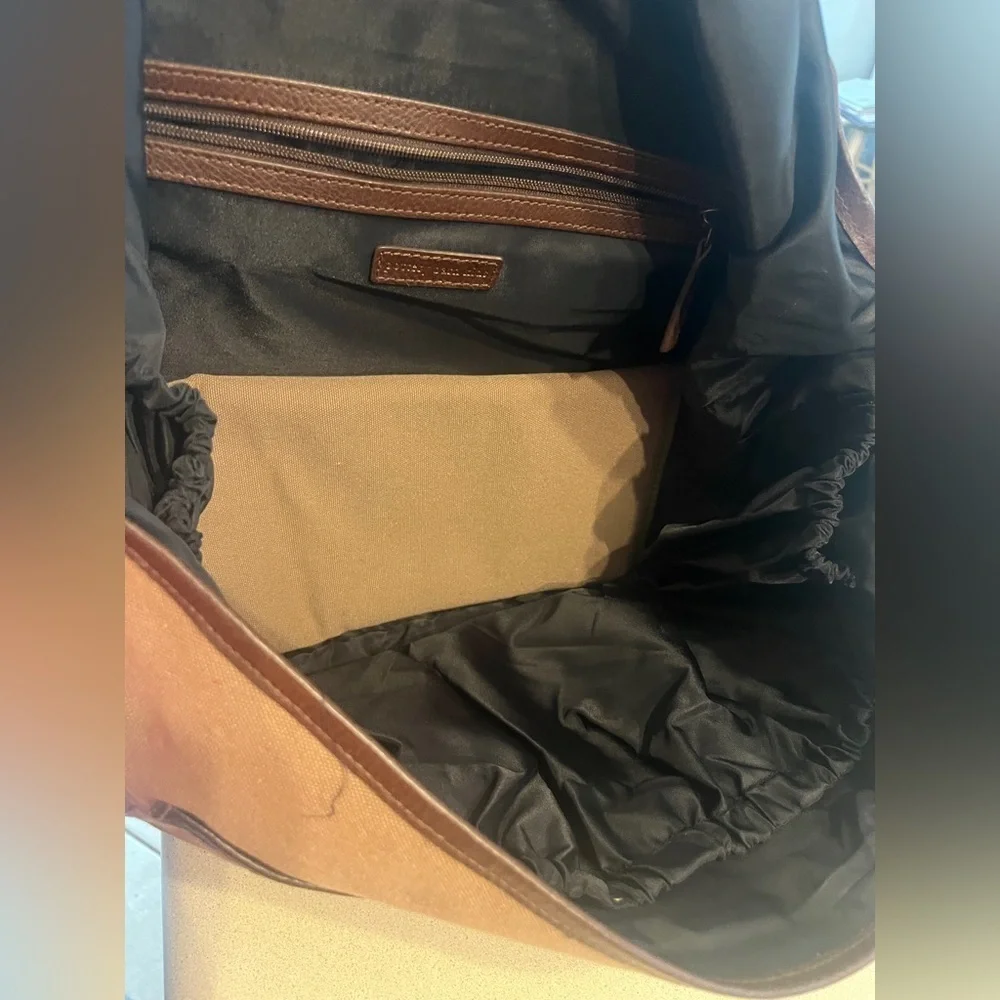 Pottery Barn Kids Brown Canvas Duck Cloth Messenger diaper bag